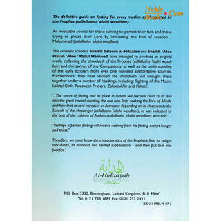 Fasting in Ramadaan As Observed by the Prophet (Peace Be Upon Him) By Shaykh Alee Hasan al-Halabee & Shaykh Saleem Al-Hilalee,ISBN: 9781898649073