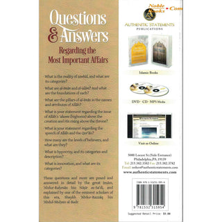 Questions & Answers Regarding the Most Important Affairs By Shaykh Abdur Rahman Bin Nasir As-Sadi
ISBN:9781532315954