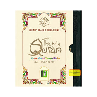 The Holy Quran Colour Coded Tajweed Rules Premium Leather Flexi-Bound  Ref 123-CC Flexi Cover (15 Lines) - Noble Books