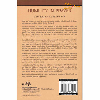 Humility in Prayer By Ibn Rajab al-Hanbali - Noble Books