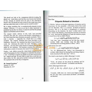 Islamic Etiquette: A Part From the Book Minhaj-ul-Muslim By Abu Bakr Jabir Al-Jaza'iry
